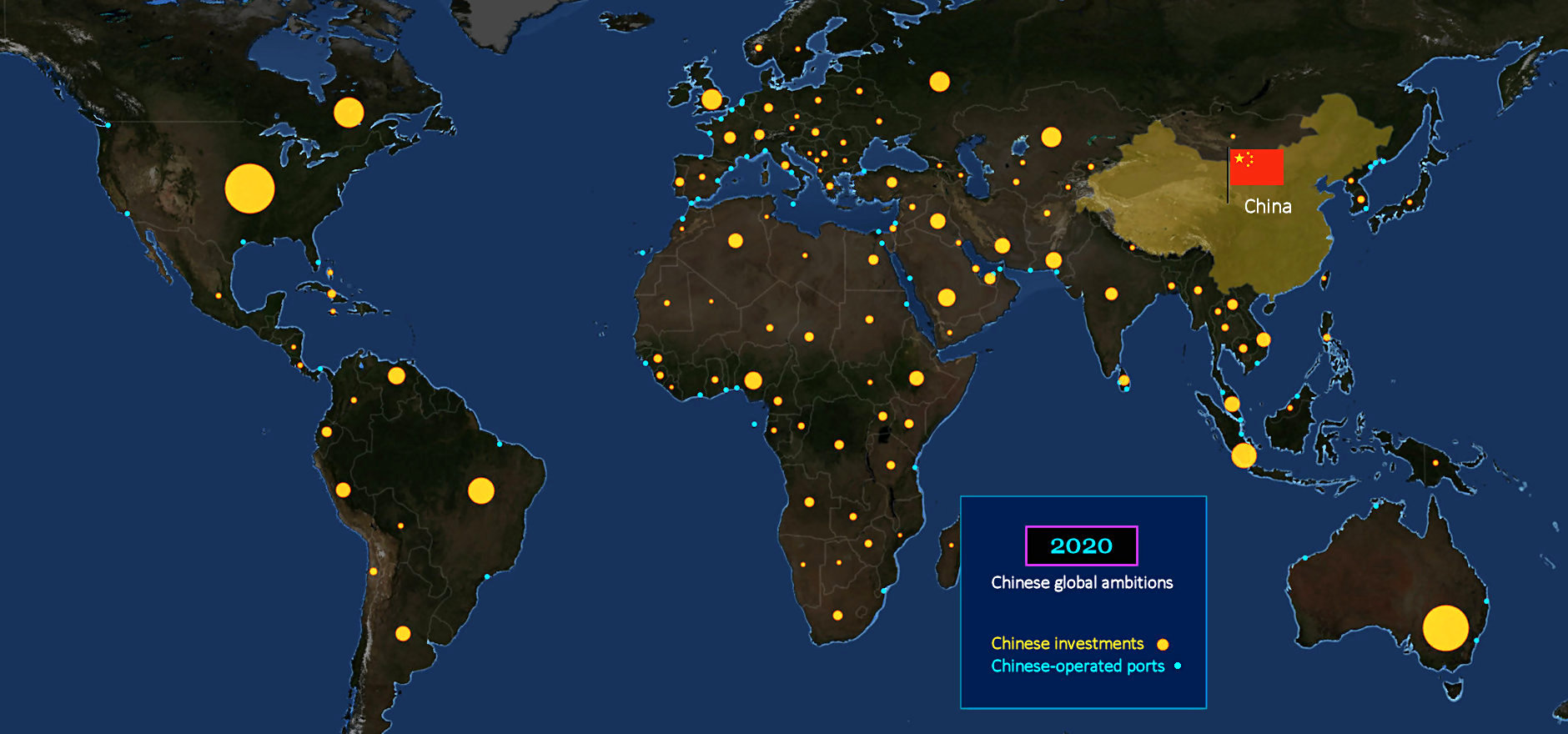 Global Chinese investment, 2020 map